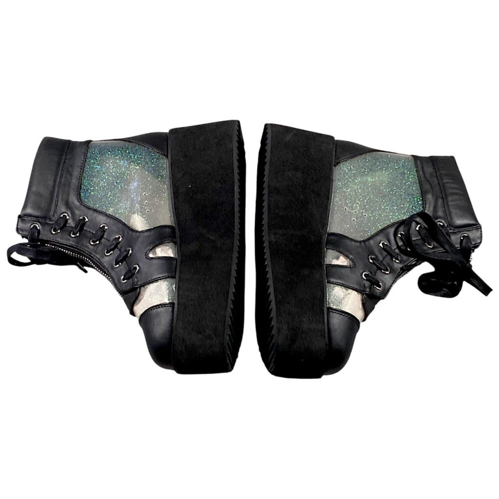 Demonia Boots Womens 7 Platform Holographic Whimsigoth Witch Punk Rave GRIP-102 - Picture 7 of 16